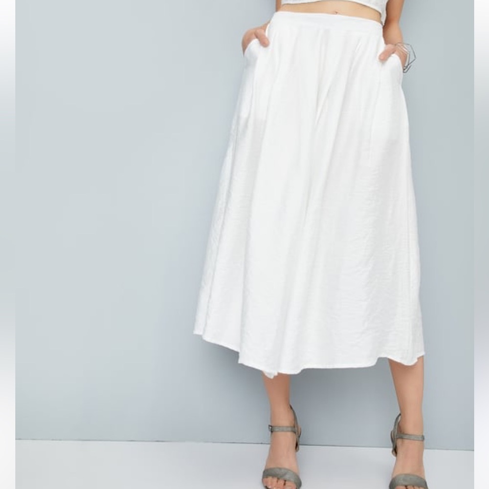 New Magaschoni Midi A-Line Skirt Ruffled High-Low size S